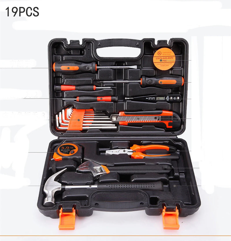 Novo conjunto de ferramentas manuais, conjunto de ferramentas combinadas, multifuncional, para uso doméstico, caixa de ferramentas manual para marcenaria, conjunto de ferramentas para reparos manuais.