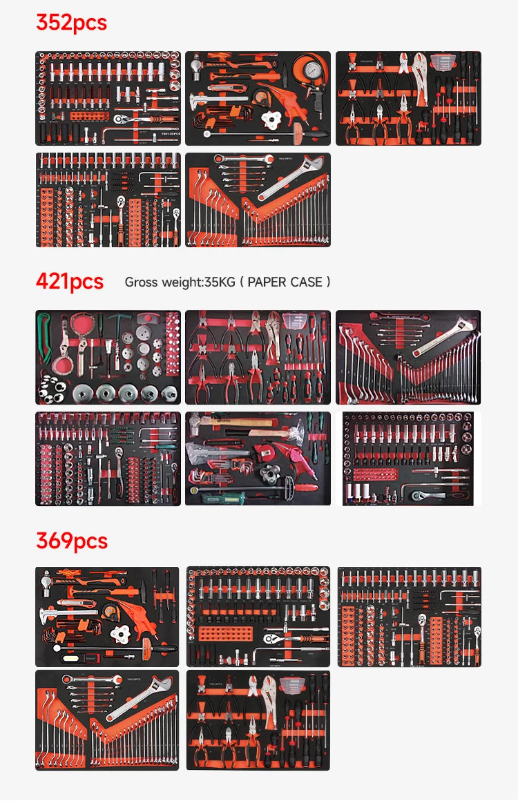 Carrinho de ferramentas com gavetas, armário e rodinhas para mecânico.
