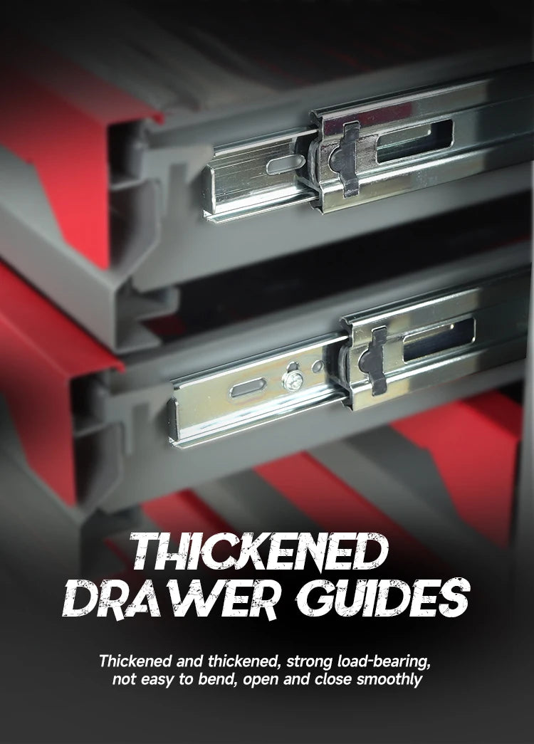 Carrinho de ferramentas com gavetas, armário e rodinhas para mecânico.