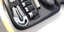 Conjunto de 27 peças de ferramentas manuais para reparo de máquinas, incluindo caixa de lata, relógio de carro, ferramentas digitais, chaves de fenda, alicates e muito mais.