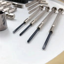 Conjunto de 27 peças de ferramentas manuais para reparo de máquinas, incluindo caixa de lata, relógio de carro, ferramentas digitais, chaves de fenda, alicates e muito mais.