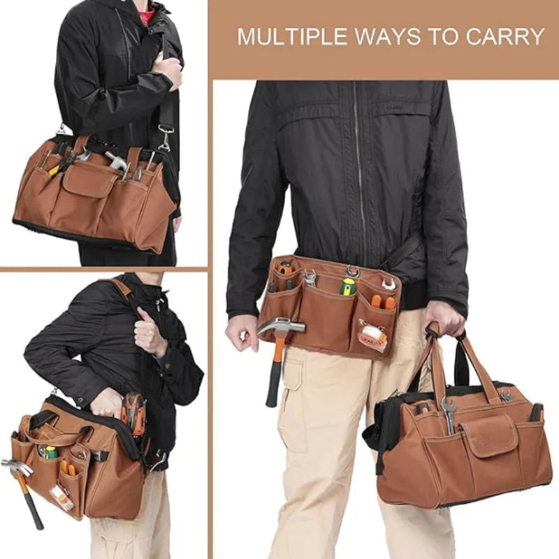 Electrician Tool Bag Professional Carpentry Working Tool Bag Multifunctional Complete Kit Toolkits Set Thickening Oxford Toolkit