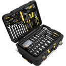 Conjunto de ferramentas combinadas: alicate, martelo, pinça, caixa de ferramentas manual para uso doméstico, kit básico para reparos e manutenção.