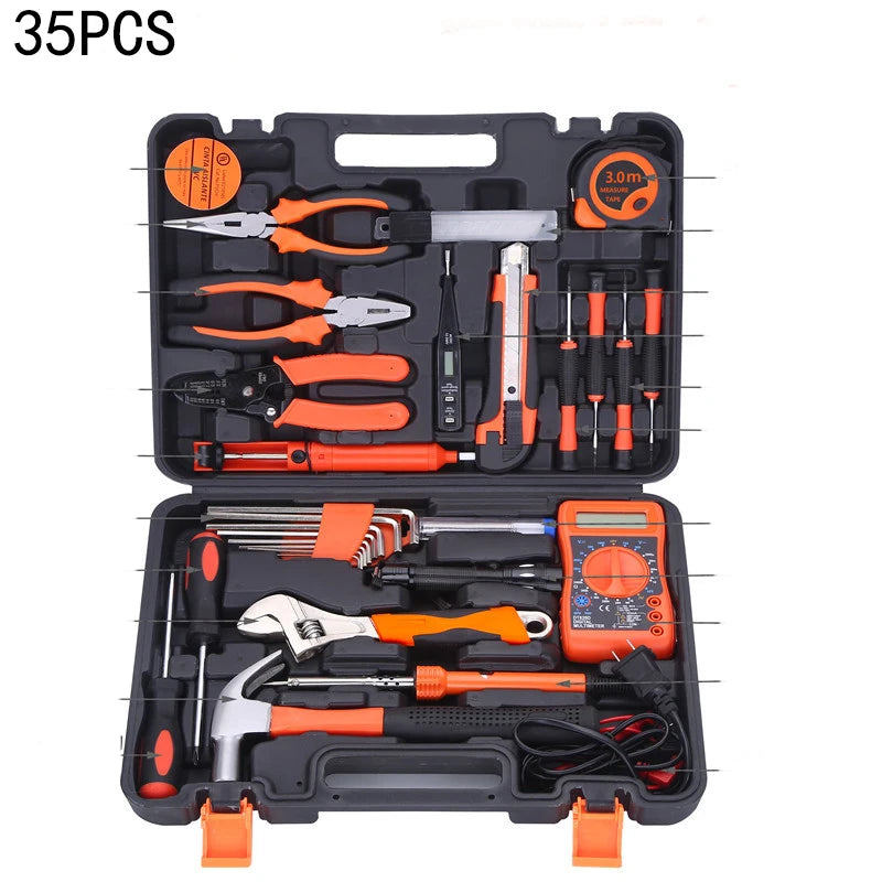 Novo conjunto de ferramentas manuais, conjunto de ferramentas combinadas, multifuncional, para uso doméstico, caixa de ferramentas manual para marcenaria, conjunto de ferramentas para reparos manuais.