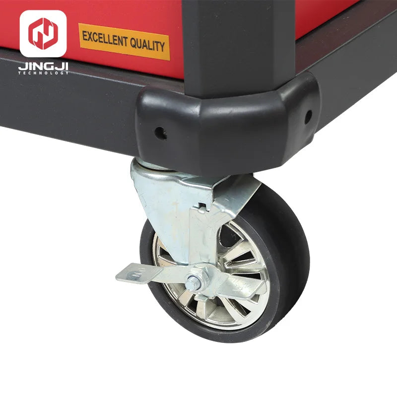 Carrinho de ferramentas com gavetas, armário e rodinhas para mecânico.