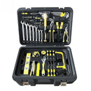 Conjunto de ferramentas combinadas: alicate, martelo, pinça, caixa de ferramentas manual para uso doméstico, kit básico para reparos e manutenção.