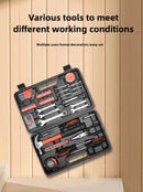 Conjunto de ferramentas multifuncionais para manutenção doméstica, ferramentas portáteis para veículos, martelo profissional, alicate, chave inglesa e ferramentas manuais.