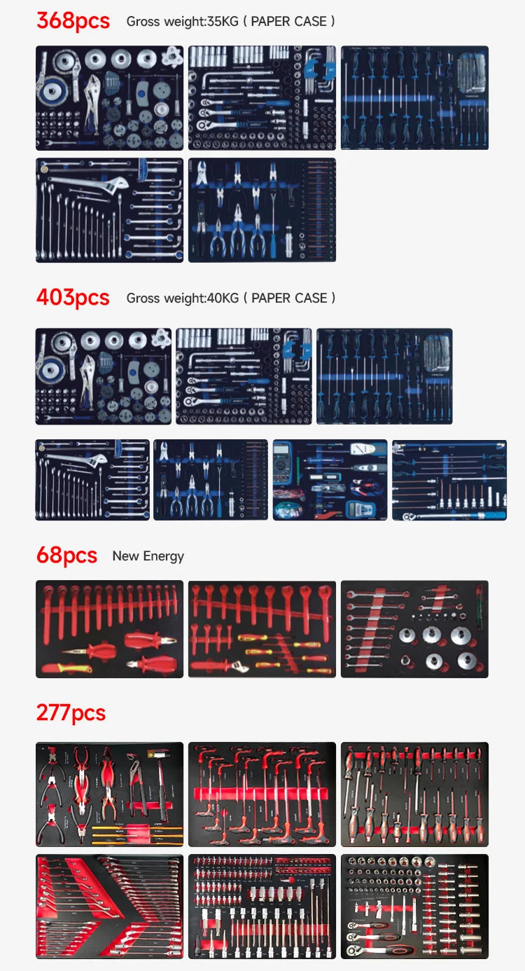 Carrinho de ferramentas com gavetas, armário e rodinhas para mecânico.